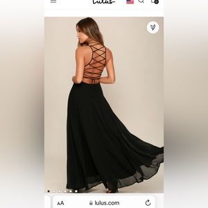 Lulu’s Strappy To Be Here  Denim Blue Lace-Up Maxi Dress new with tag.